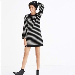 Madewell Wool Sweater Dress with Button Sleeves